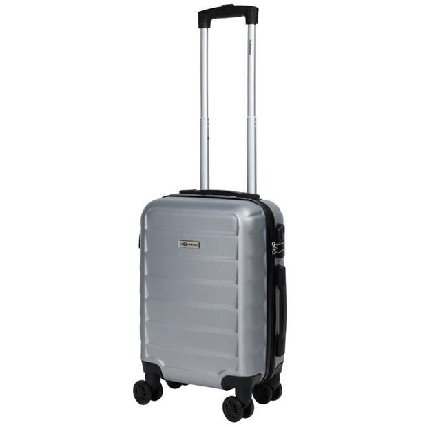 Cabine handbagage reis trolley koffer - zwenkwielen - 52 x 34 x 20 cm - 45 liter - zilver - Handbagage koffers