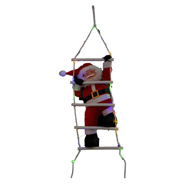 Feeric Lights & Christmas kerstman - 60 cm - beweging, licht, muziek - kerstverlichting figuur