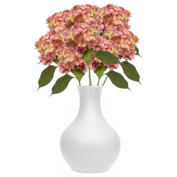 Emerald Kunstbloem hortensia tak - 50 cm - oud roze - kunst zijdebloem - Hydrangea - decoratie bloem - Kunsttakken