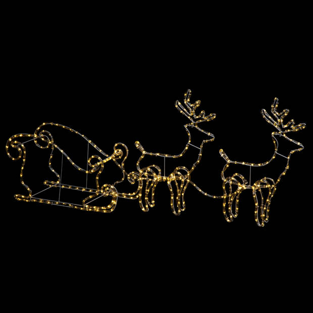 Feeric Lights & Christmas Verlichte 3D rendier met slee - 119 cm - kerstverlichting figuur