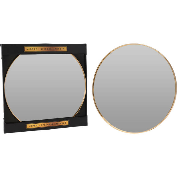 Home & Styling Wandspiegel Golden Circle - frame kleur goud - Dia 50 cm - badkamer/toilet/gang - Spiegels