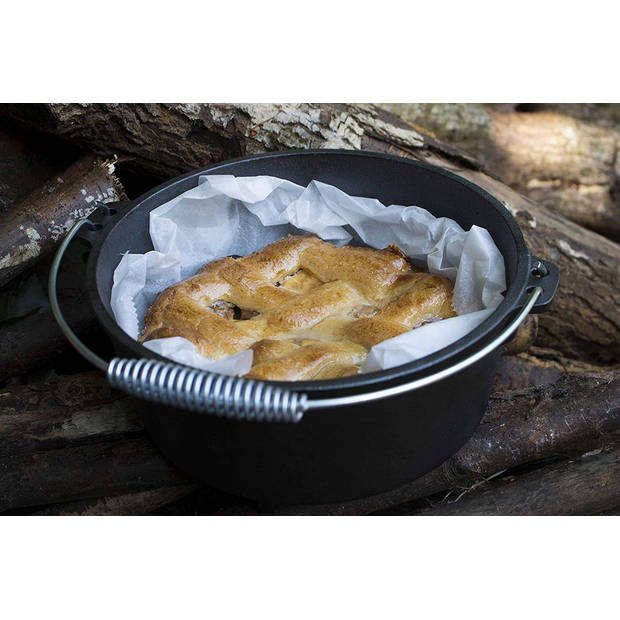 Dutch Oven 9Qt - 7,6 liter - The Windmill - 3-delig - Gietijzer Braadpan - Zwart