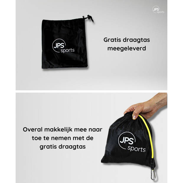 JPS Sports Resistance Bands Set- Fitness Elastiek- Weerstandsbanden - Handvaten - Enkelbanden - Draagtas - tot 55KG