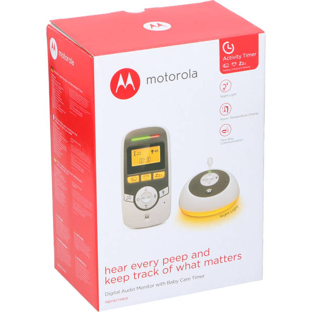 Motorola - Digitale dect Babyfoon - MET Terugspreekfunctie - Slaapliedjes - temperatuurweergave - Wit