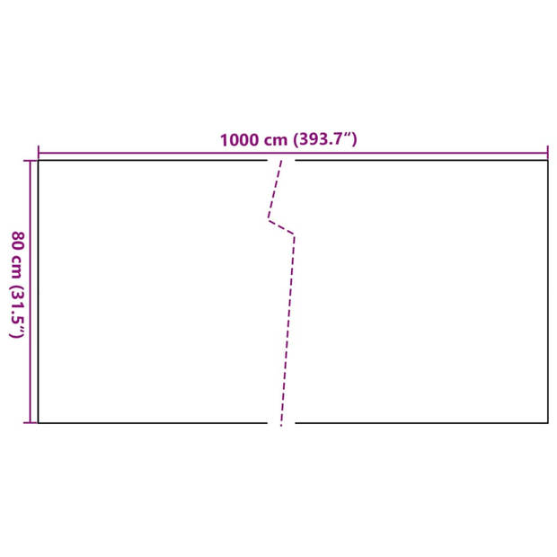 vidaXL Balkonscherm 1000x80 cm poly rattan bruin en zwart