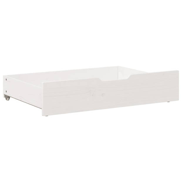 vidaXL Bedlades 2 st 80x55x16 cm massief grenenhout wit