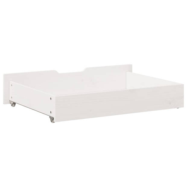 vidaXL Bedlades 2 st 80x55x16 cm massief grenenhout wit