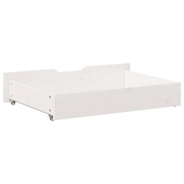 vidaXL Bedlades 2 st 85x55x16 cm massief grenenhout wit