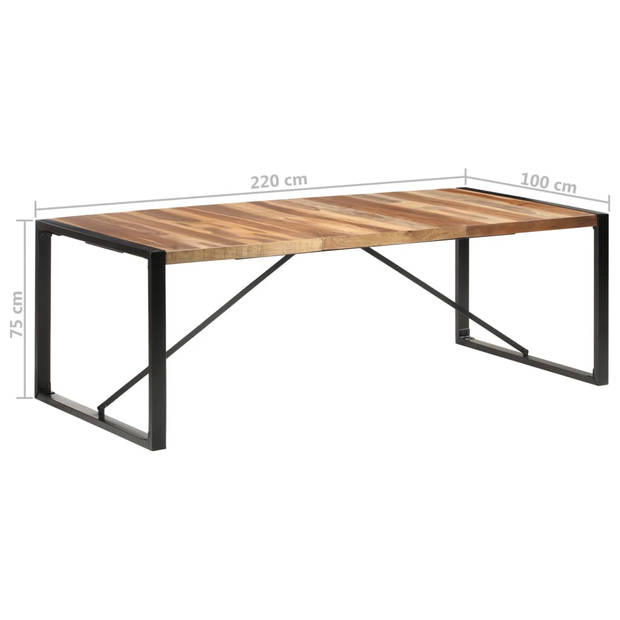 vidaXL Eettafel 220x100x75 cm massief hout