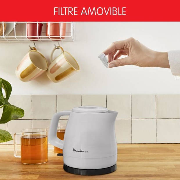 MOULINEX Waterkoker 0,8 L - Uitneembaar antikalkfilter - Automatische uitschakeling - Afneembaar afsluitbaar deksel