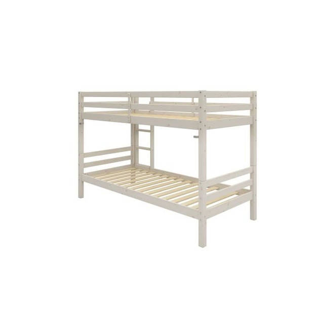 Deelbaar kinderstapelbed - 2x90x190 cm - Gebleekt massief grenen - Inclusief bedbodem - ANDO