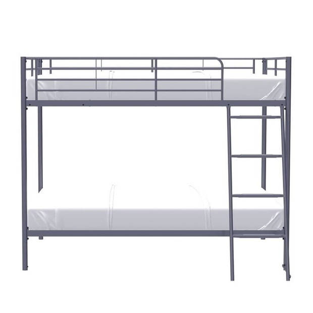 Metalen stapelbedden - Donkergrijs - Inclusief boxsprings - 2 x 140 x 190 cm - ALICE