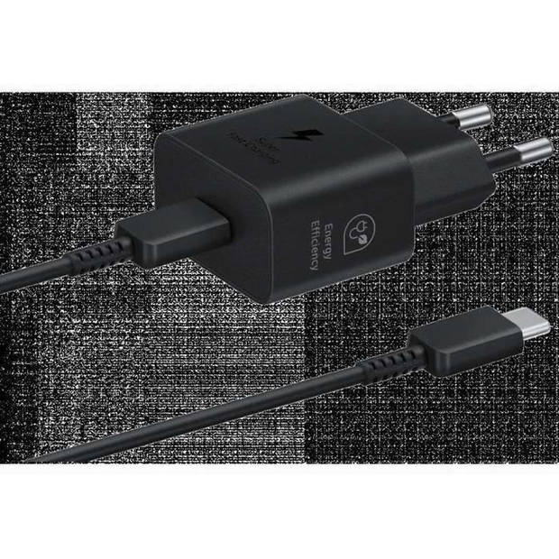 SAMSUNG Fast Sector Charger - 25W USB C met kabel - Zwart