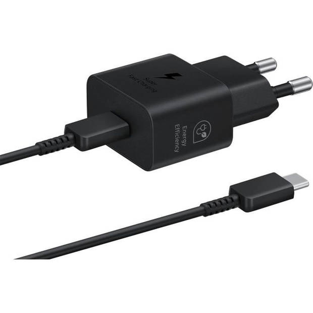 SAMSUNG Fast Sector Charger - 25W USB C met kabel - Zwart