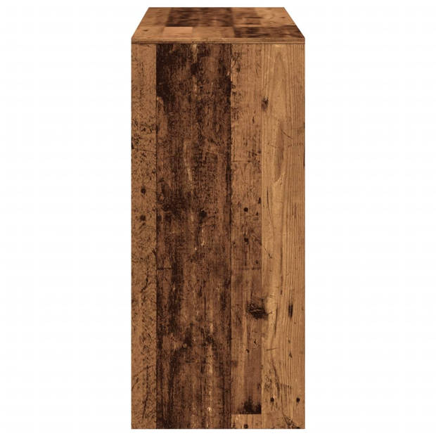 vidaXL Bartafel met schap 124x46x103,5 cm bewerkt hout oud houtkleurig