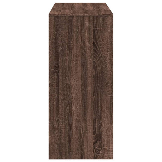 vidaXL Bartafel met schap 124x46x103,5 cm bewerkt hout bruin eiken