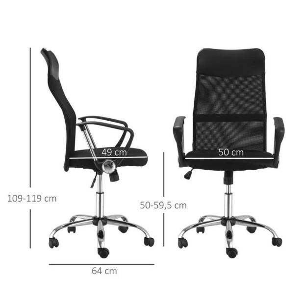 Bureaustoel - Ergonomische bureaustoel - Gaming stoel - 63 x 65 x 109-119 cm