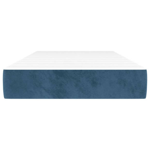 vidaXL Pocketveringmatras 100x220x20 cm fluweel donkerblauw