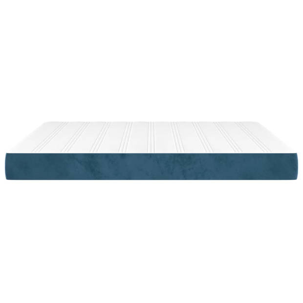 vidaXL Pocketveringmatras 160x220x20 cm fluweel donkerblauw