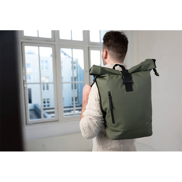 Norlander Rugtas 25L - Rolltop rugzak - 30 x 15 x 57 cm - Vegan Dull PU - Groen