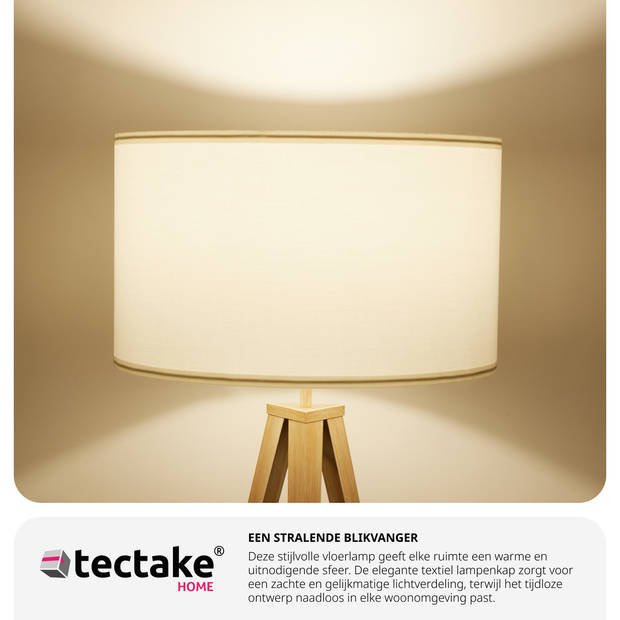 tectake® vloerlamp - staande lamp 3-poot - 158 cm hoog