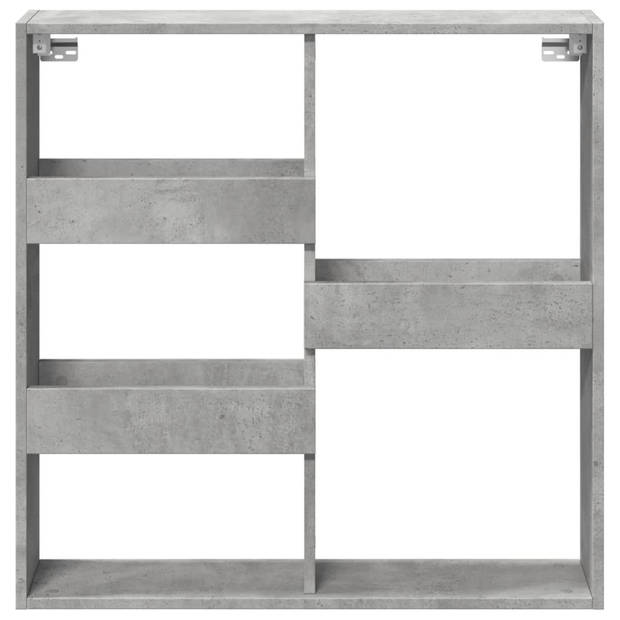 vidaXL Wandkast 80x15x80 cm bewerkt hout betongrijs