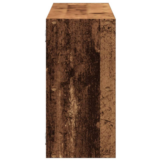 vidaXL Wandschap 100x25x50 cm bewerkt hout oud houtkleurig