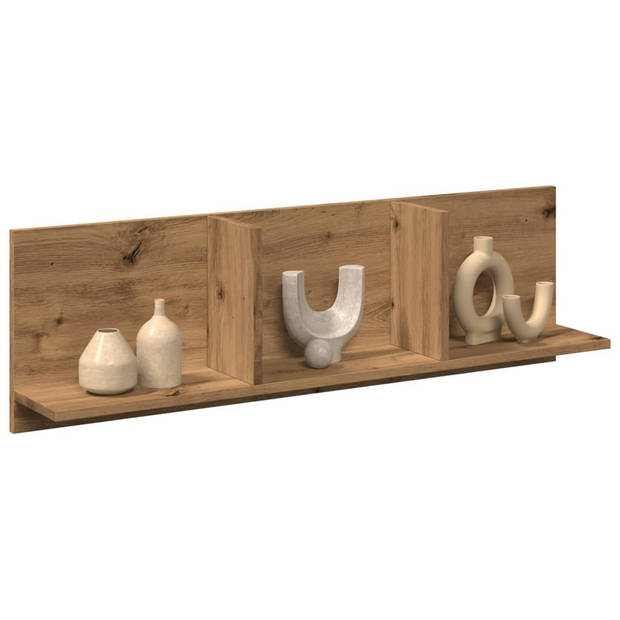 vidaXL Wandkast 100x16,5x30 cm bewerkt hout artisanaal eikenkleurig