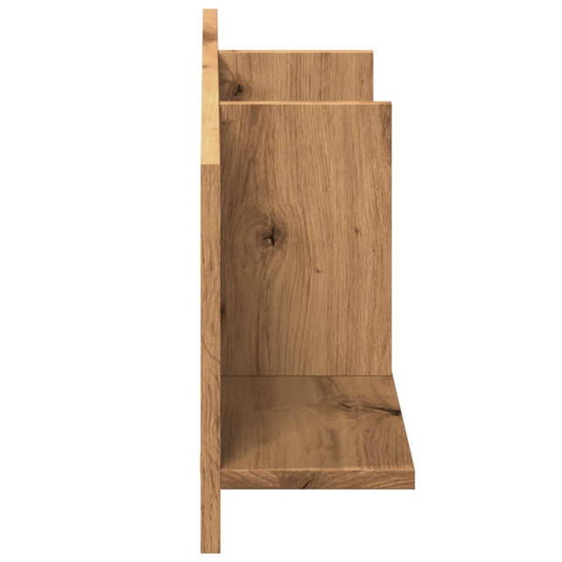 vidaXL Wandkast 100x16,5x30 cm bewerkt hout artisanaal eikenkleurig