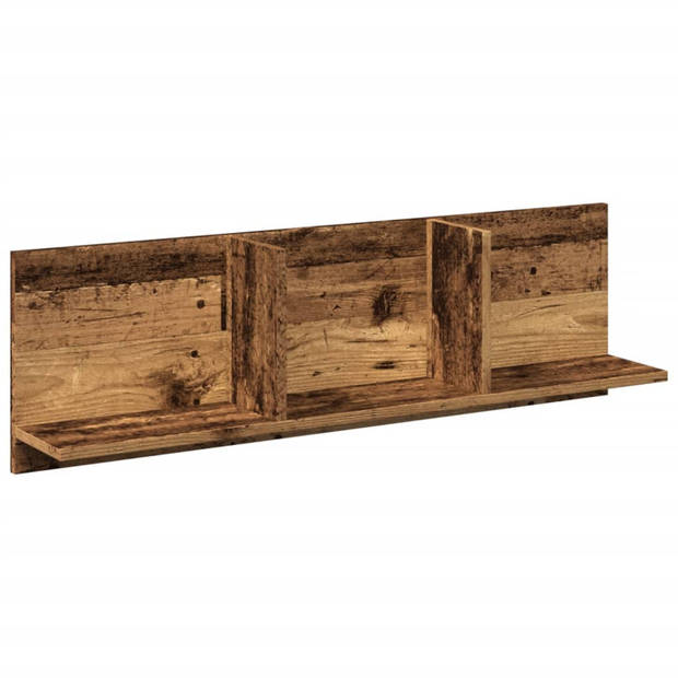 vidaXL Wandkast 100x16,5x30 cm bewerkt hout oud houtkleurig