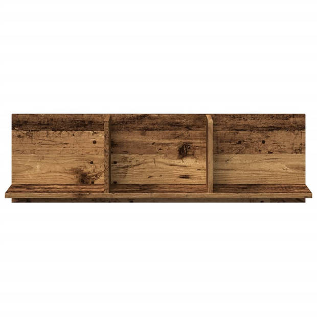 vidaXL Wandkast 100x16,5x30 cm bewerkt hout oud houtkleurig