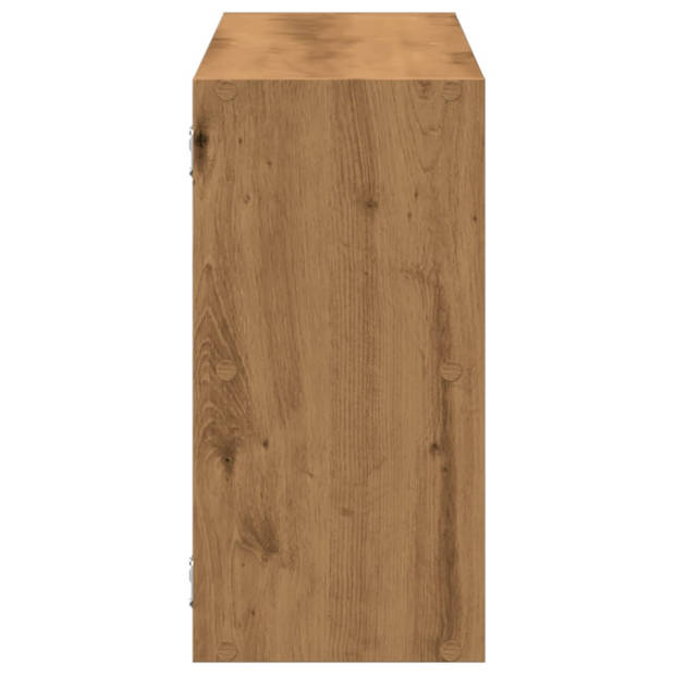 vidaXL Wandschap 100x25x50 cm bewerkt hout artisanaal eikenkleurig