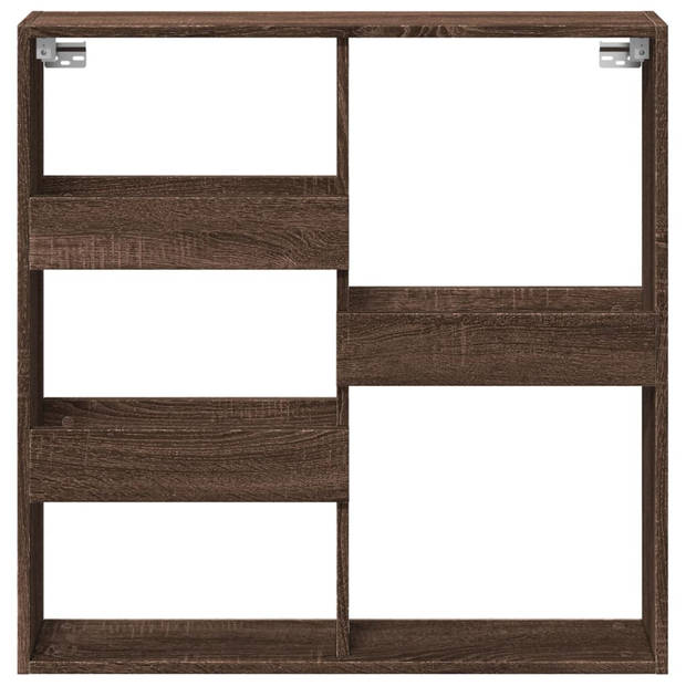 vidaXL Wandkast 80x15x80 cm bewerkt hout bruin eikenkleur