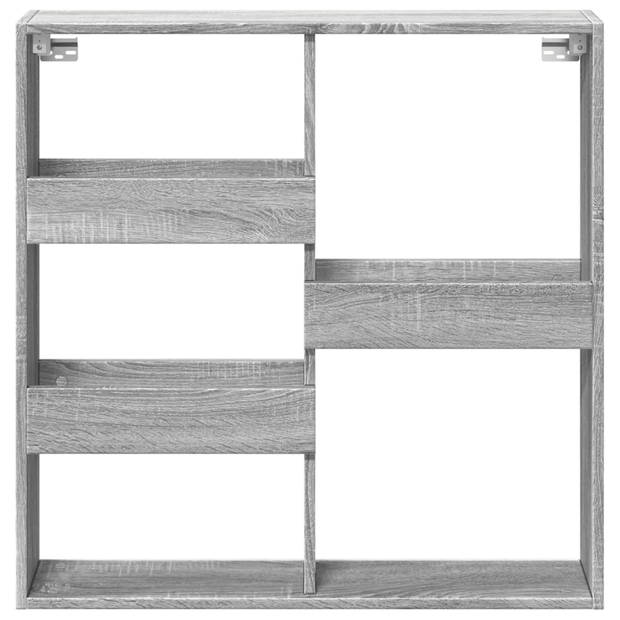 vidaXL Wandkast 80x15x80 cm bewerkt hout grijs sonoma eikenkleurig