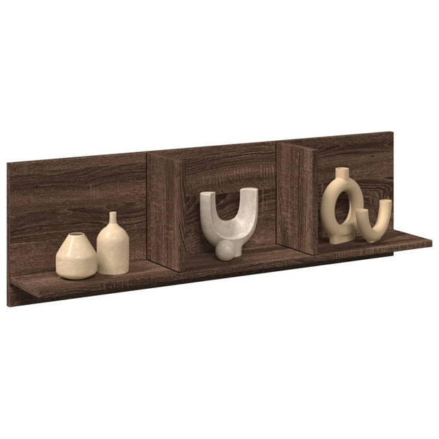 vidaXL Wandkast 100x16,5x30 cm bewerkt hout bruin eikenkleur