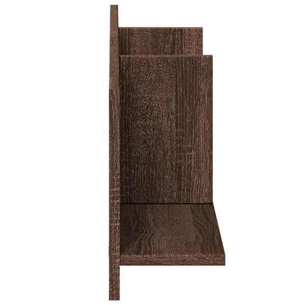 vidaXL Wandkast 100x16,5x30 cm bewerkt hout bruin eikenkleur