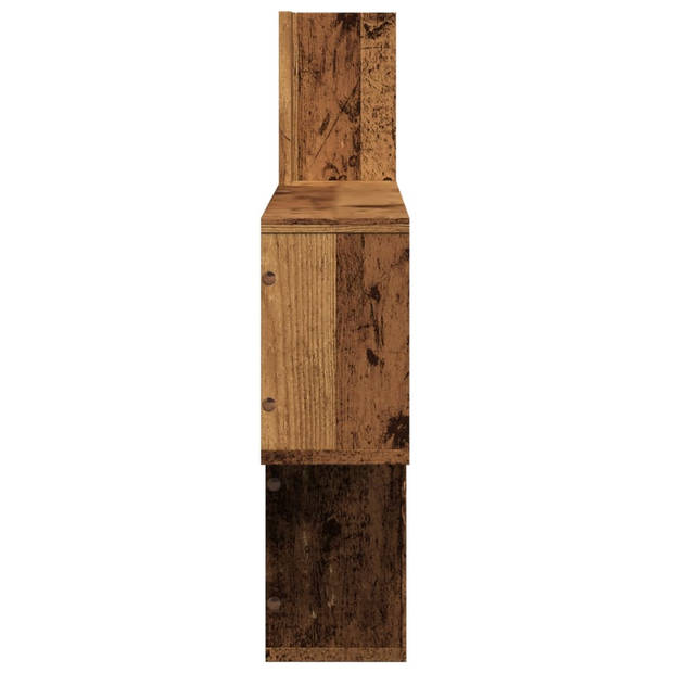 vidaXL Wandschap 100x15x70 cm bewerkt hout oud houtkleurig