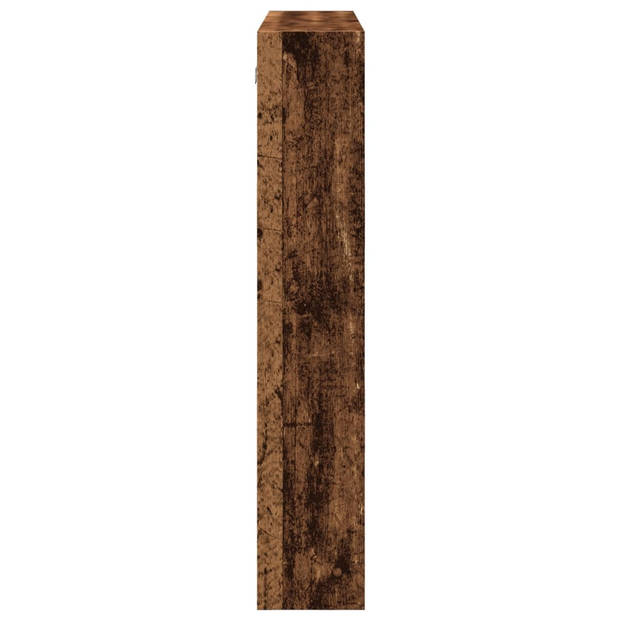 vidaXL Wandkast 80x15x80 cm bewerkt hout oud houtkleurig