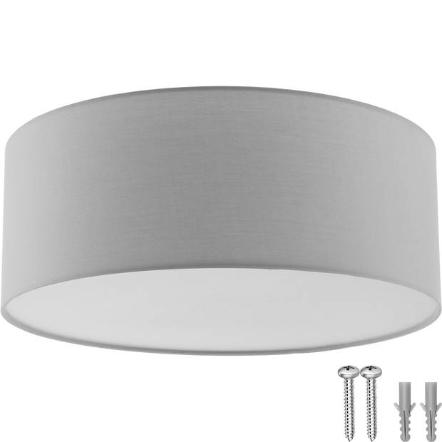 tectake® plafondlamp - linnenlook - Ø 40cm - lamp voor woonkamer, slaapkamer, hal, kinderkamer