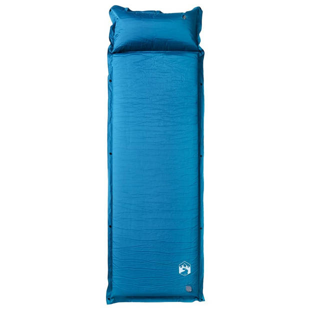 vidaXL Kampeermatras met kussen zelfopblazend 1-persoons turquoise