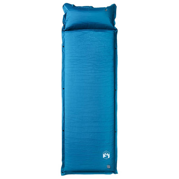 vidaXL Kampeermatras met kussen zelfopblazend 1-persoons turquoise