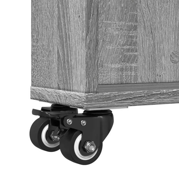 vidaXL Opbergtrolley smal 48x13x68 cm bewerkt hout grijs sonoma eiken