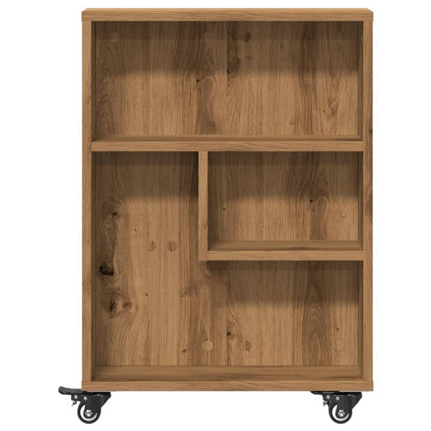 vidaXL Opbergtrolley smal 48x13x68 cm bewerkt hout artisanaal eiken