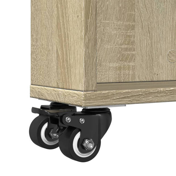 vidaXL Opbergtrolley smal 48x13x68 cm bewerkt hout sonoma eikenkleurig