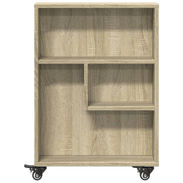 vidaXL Opbergtrolley smal 48x13x68 cm bewerkt hout sonoma eikenkleurig