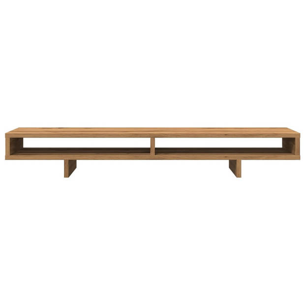 vidaXL Monitorstandaard 100x27x15 cm bewerkt hout artisanaal eiken