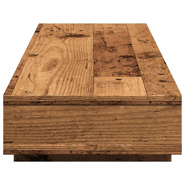 vidaXL Monitorstandaard 100x27x15 cm bewerkt hout oud houtkleurig