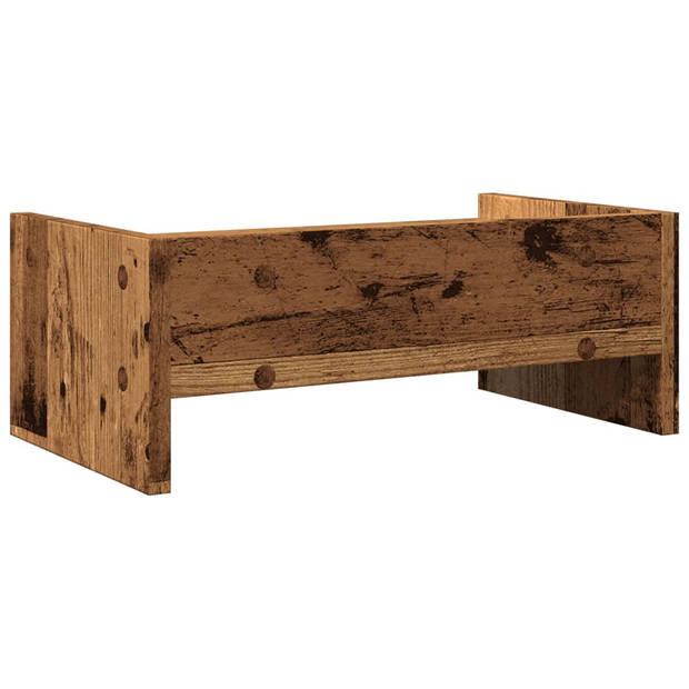 vidaXL Monitorstandaard 42x24x16 cm bewerkt hout oud houtkleurig