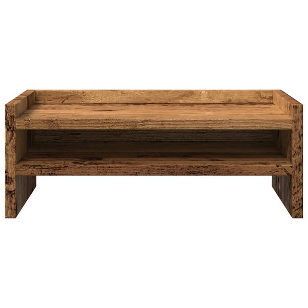 vidaXL Monitorstandaard 42x24x16 cm bewerkt hout oud houtkleurig