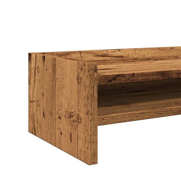 vidaXL Monitorstandaard 42x24x16 cm bewerkt hout oud houtkleurig